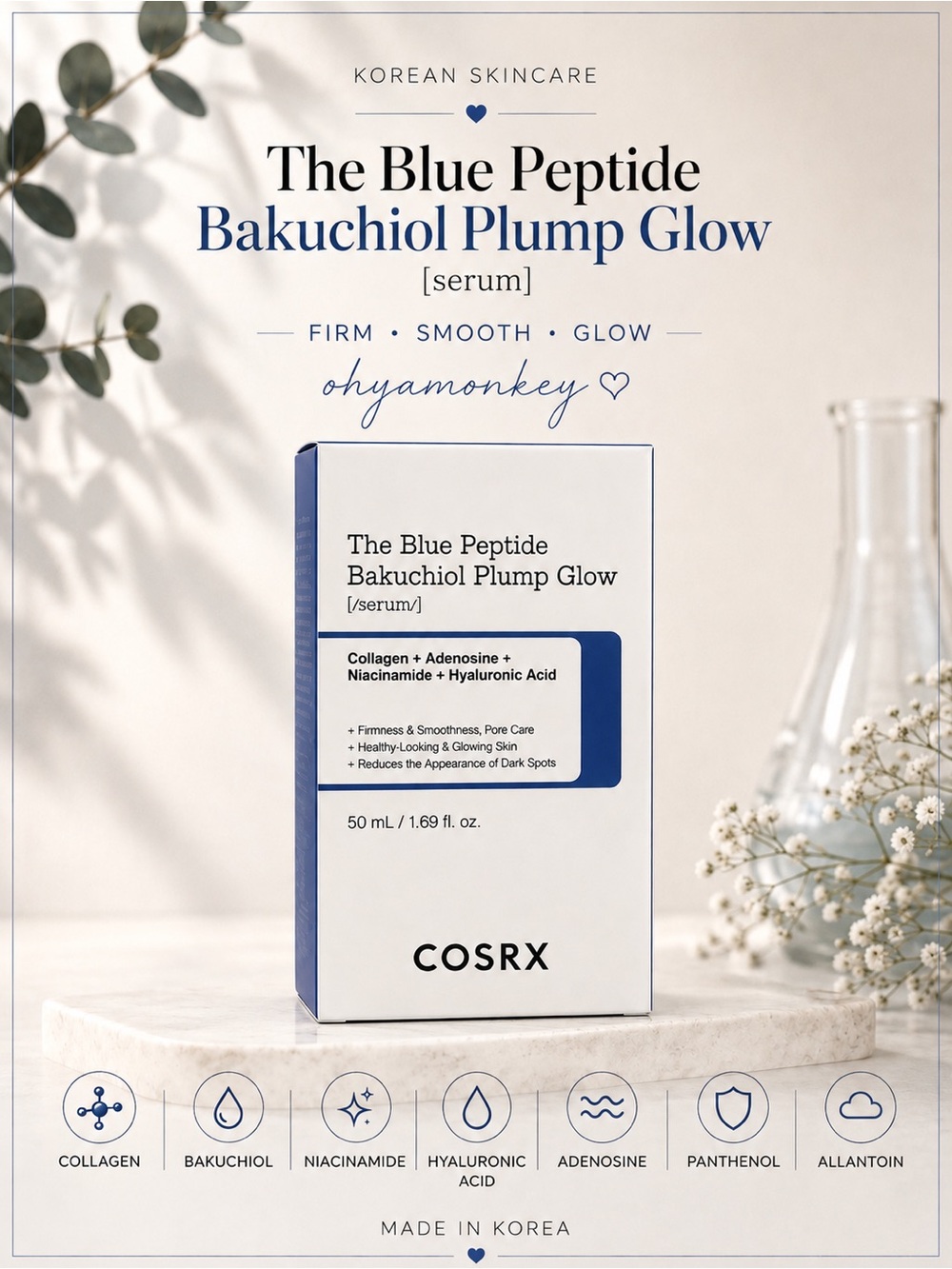 COSRX The Blue Peptide Bakuchiol Plump Glow Serum $27